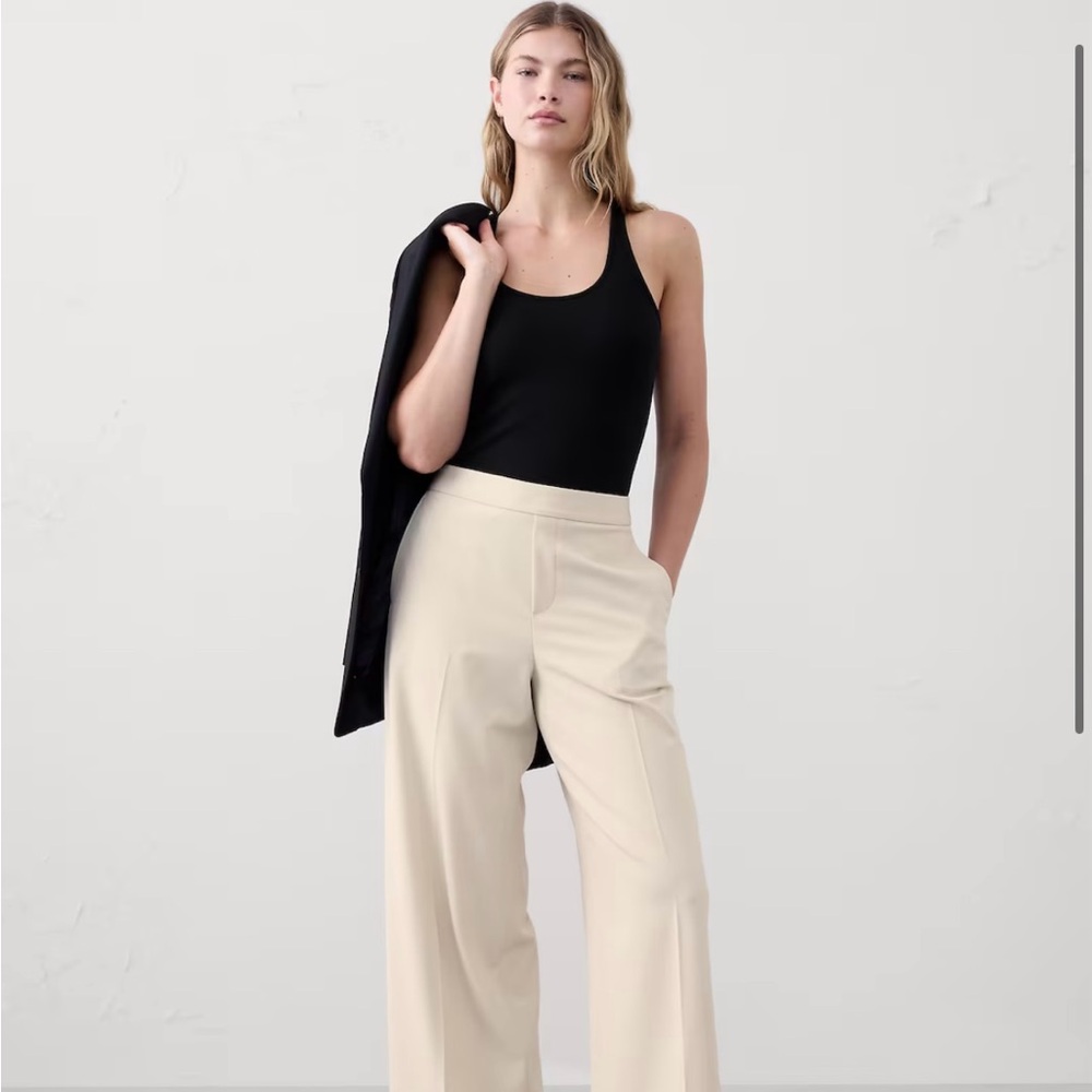 Banana Republic Cream Wide-Leg Pants